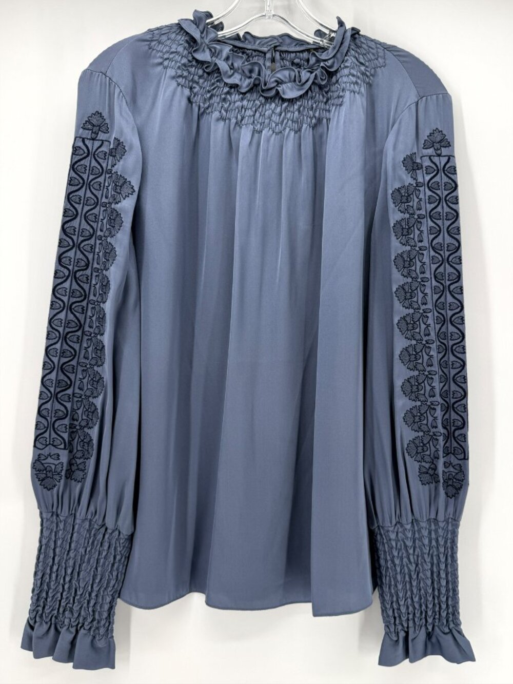 Kobi Halperin Marti Blue Smocked Women's Top size M - Picture 10 of 11